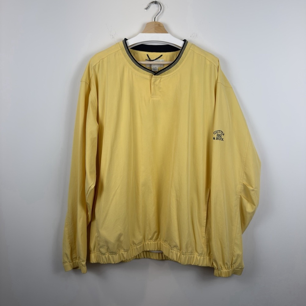 Cutter & Buck 90's Mens XL Yellow Pullover Windbreaker ClimaGuard Golf Jacket